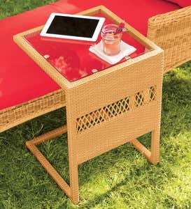 Easy Care All-Weather Wicker Pull-Up Table - Tan