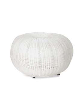 Large Outdoor Wicker Ottoman Pouf - Lime
