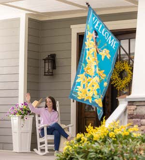 Forsythia and Chickadee Welcome Estate Flag