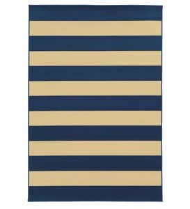 1'9”x 3'9”Horizontal Stripe Indoor/Outdoor Rug - Grey/Ivory