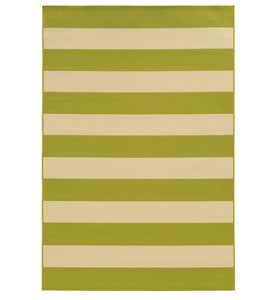 6'7”x 9'6”Horizontal Stripe Indoor/Outdoor Rug - Soft Orange/Ivory