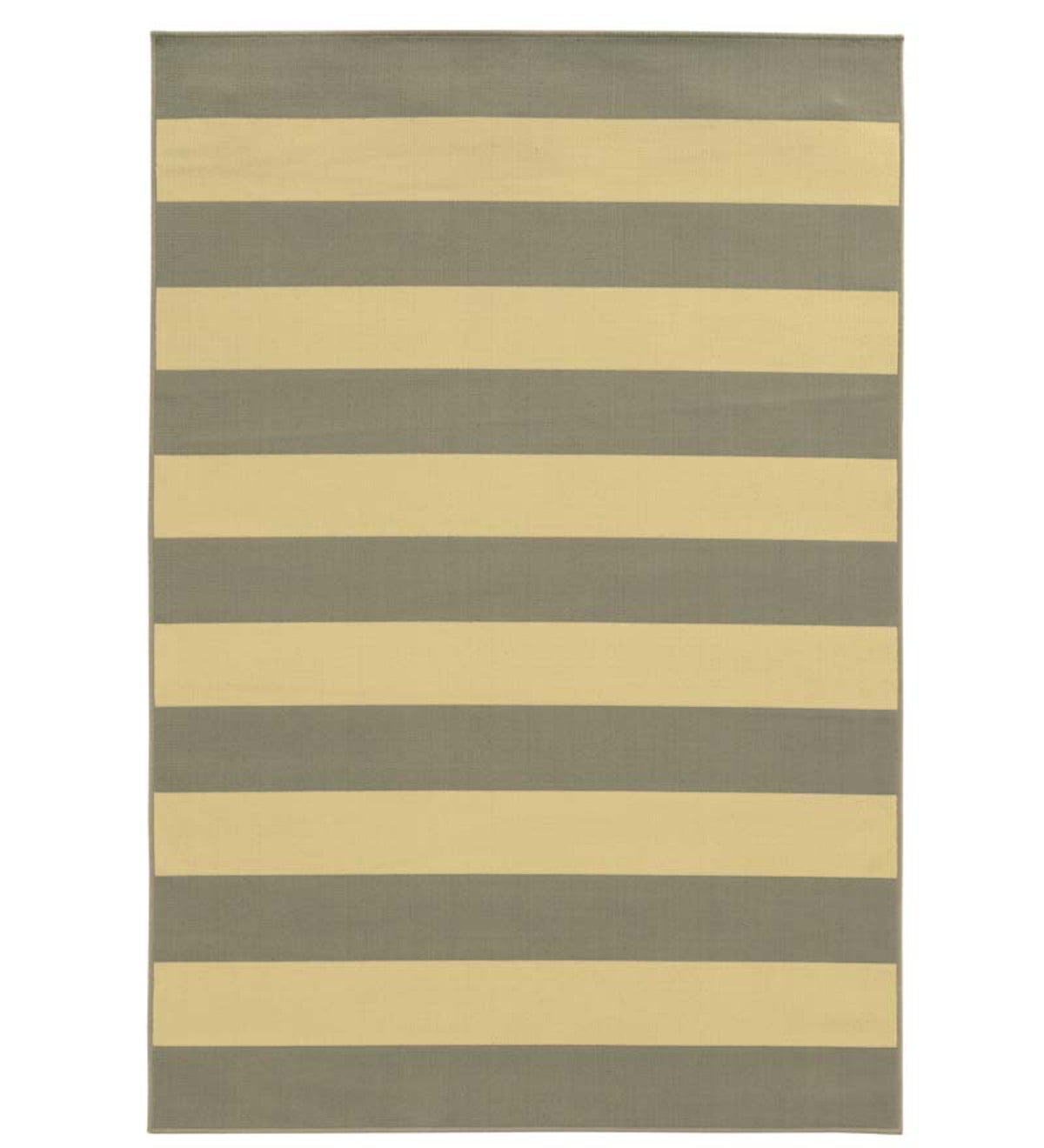 1'9”x 3'9”Horizontal Stripe Indoor/Outdoor Rug - Grey/Ivory