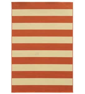 1'9”x 3'9”Horizontal Stripe Indoor/Outdoor Rug - Gold/Ivory