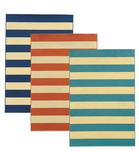 1'9”x 3'9”Horizontal Stripe Indoor/Outdoor Rug - Gold/Ivory