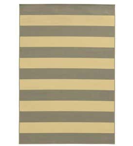 6'7”x 9'6”Horizontal Stripe Indoor/Outdoor Rug - Soft Orange/Ivory