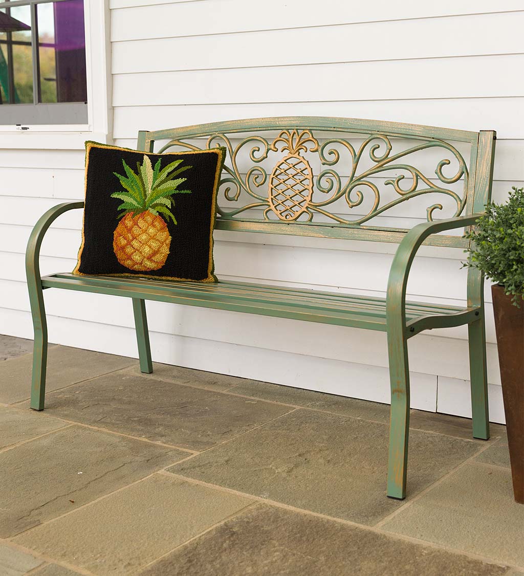 Pineapple Metal Garden Bench