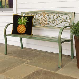 Pineapple Metal Garden Bench