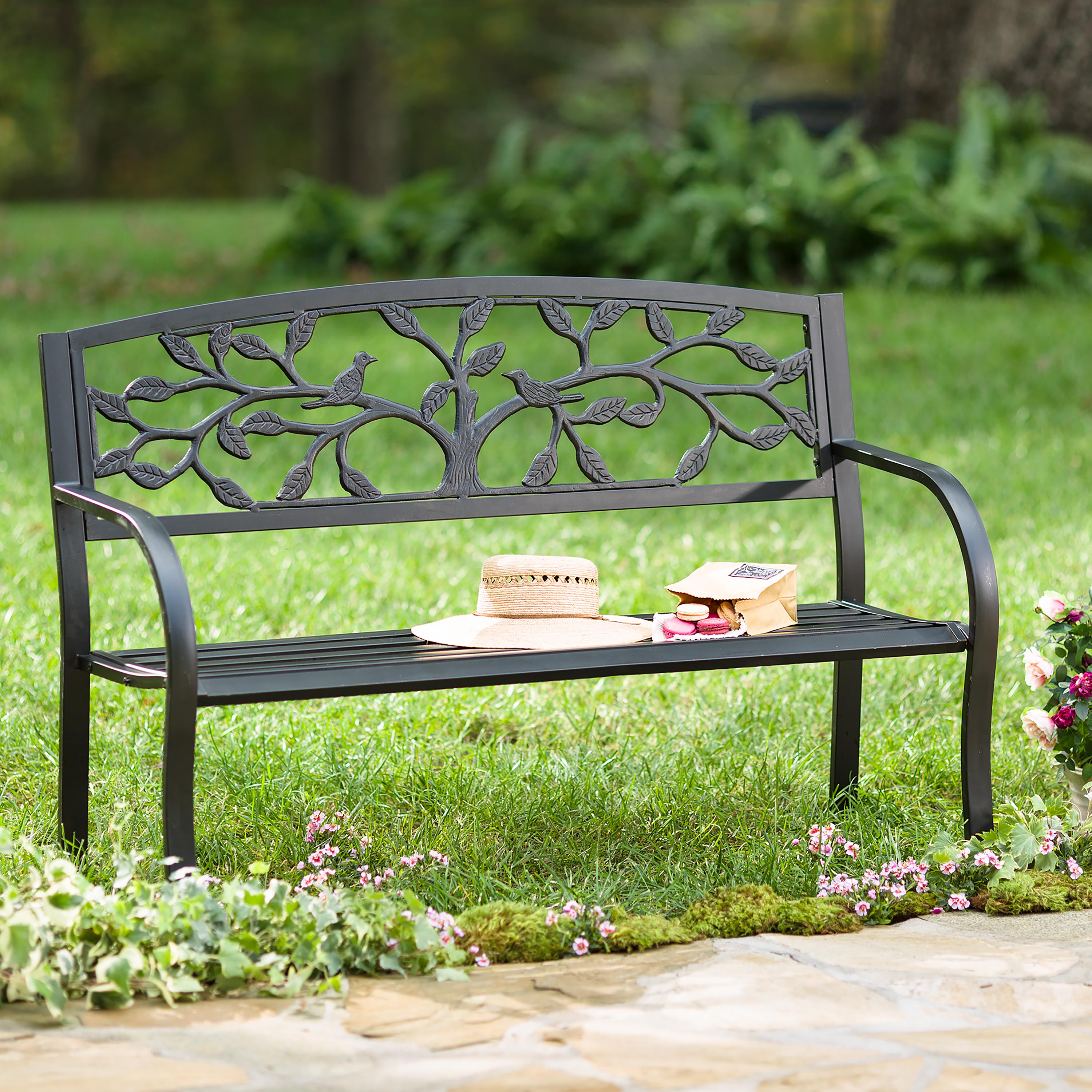 Tree of Life Metal Garden Bench