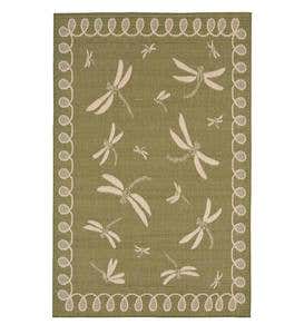 Indoor/Outdoor Polypropylene Rug, Dragonflies, 23" x 7'6"