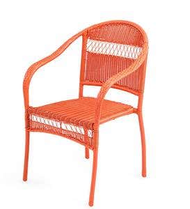 Tangier Rectangle Wicker Folding Table and 6 Stacking Chairs