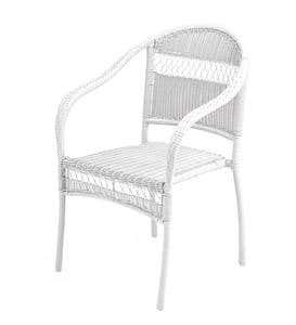 Tangier Rectangle Wicker Folding Table and 6 Stacking Chairs