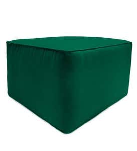 Square Sunbrella™ Deluxe Outdoor Pouf Ottoman - Poppy