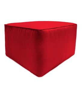 Square Sunbrella™ Deluxe Outdoor Pouf Ottoman - Poppy