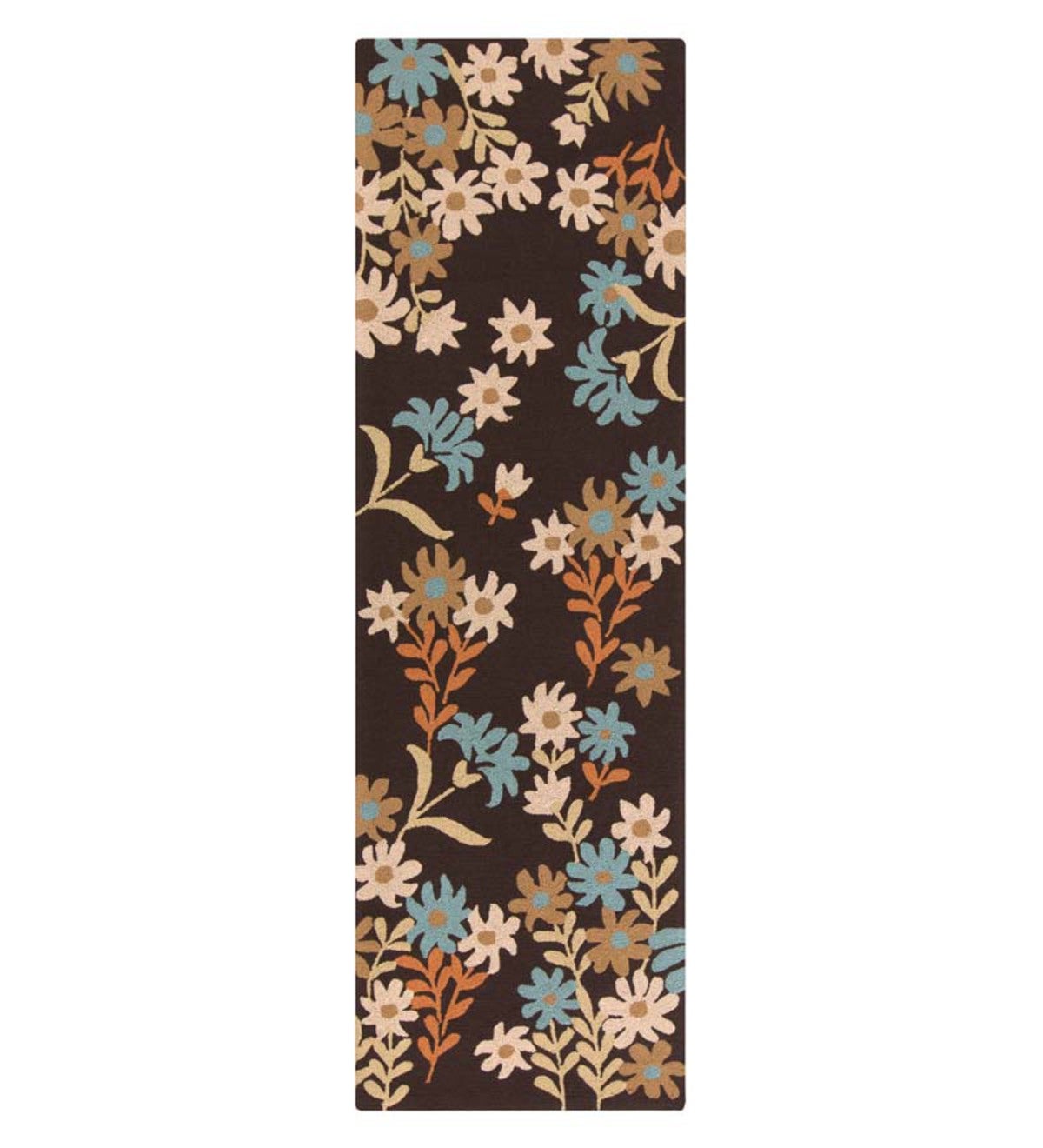 Handmade Indoor/Outdoor Floral Rug, 5'W x 8'L