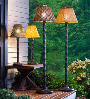 Waterproof Outdoor Wicker Floor Lamp