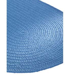 8'W x 11'L Braided Rug - French Blue Solid