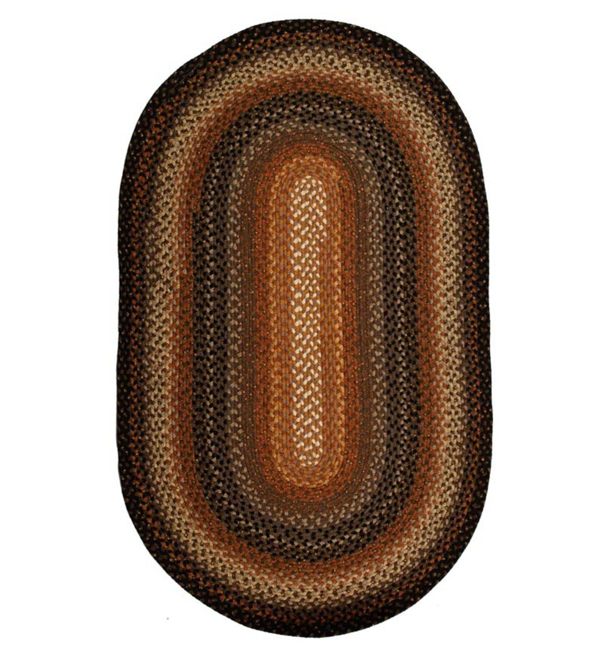 Oval Cotton Blend Braided Rug, 2' x 3' - Cocoa Bean