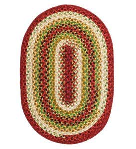 Oval Cotton Blend Braided Rug, 3' x 5' - Red/Gold