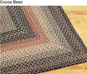 2-1/2' x 6' Rectangular Cotton Blend Braided Runner - Cocoa Bean