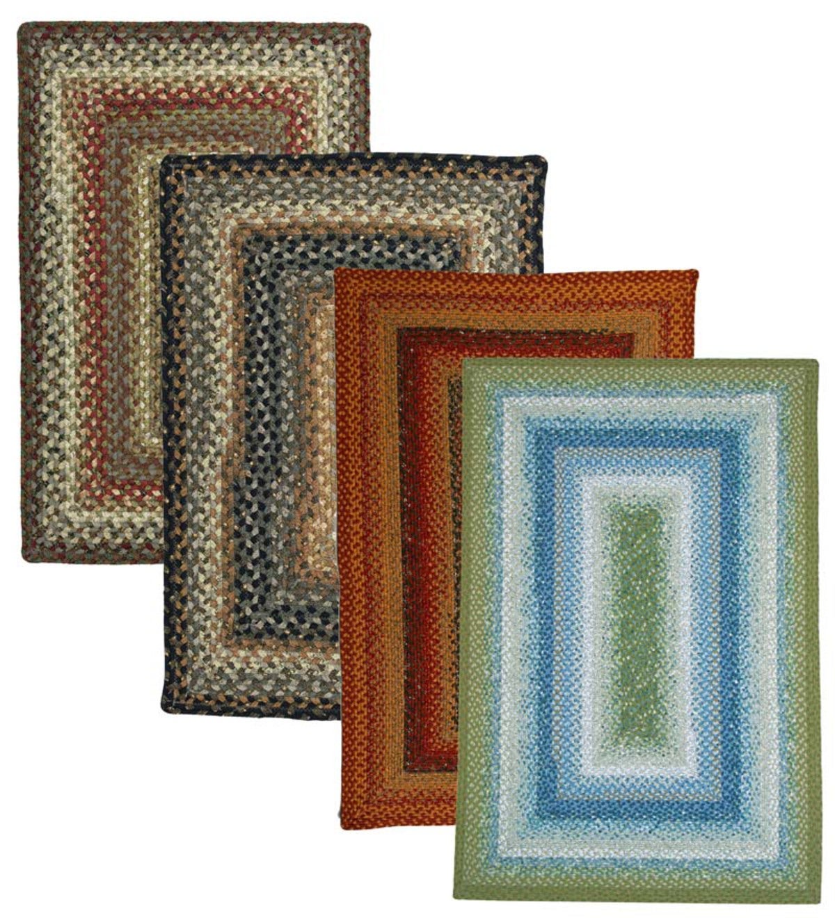 Rectangular Cotton Blend Reversible Braided Rugs