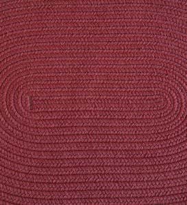 8' Round Braided Rug - Burgundy Solid