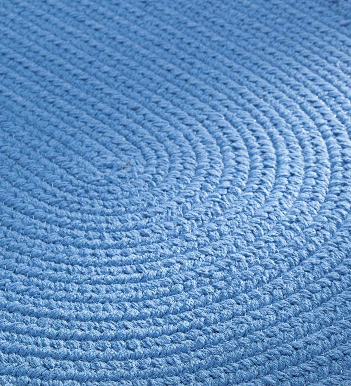 8' Round Braided Rug - French Blue Solid