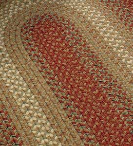 8' Round Braided Rug - Burgundy Solid