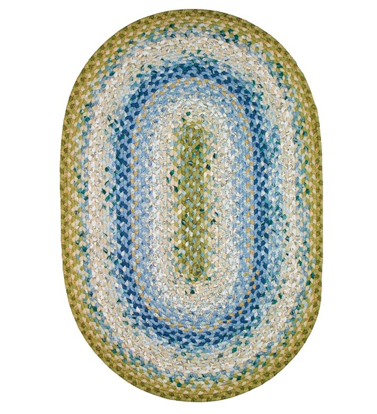 Oval Cotton Blend Braided Rug, 8' x 10' - Seascape