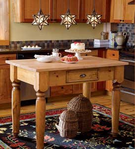 Solid Pine Freestanding Kitchen Island Made in USA