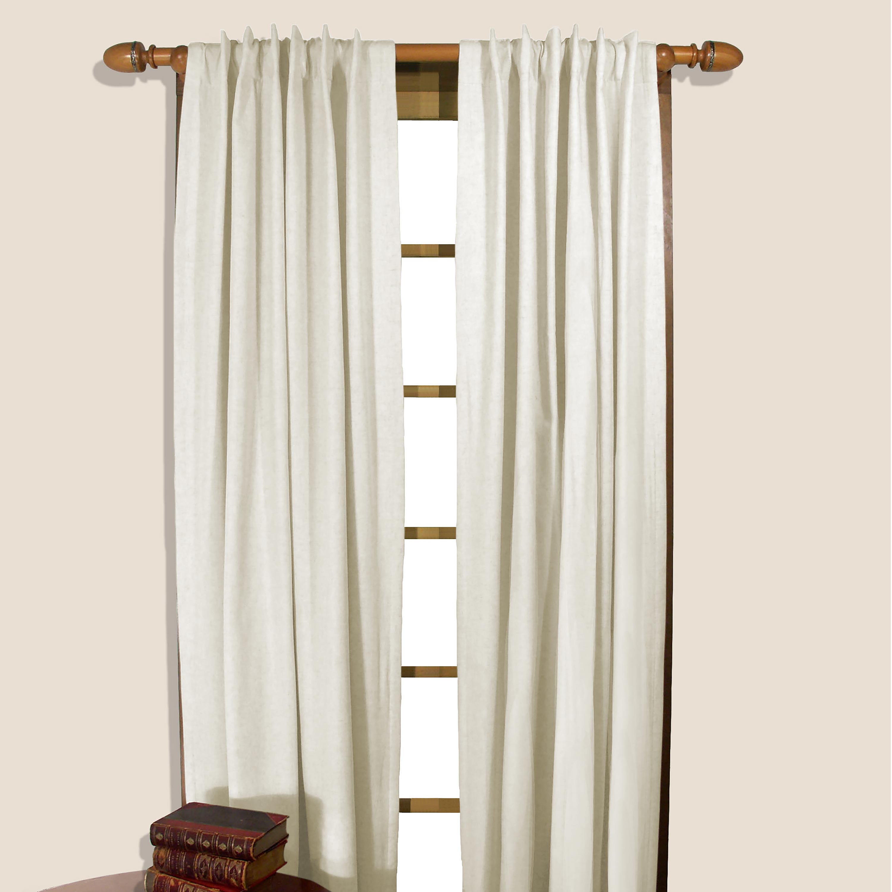 Homespun Rod-Pocket Insulated Curtain, 72L - Ivory