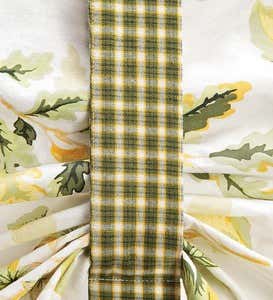 Tie-Up Floral Cotton Window Valance with Contrasting Ties - Gold Floral