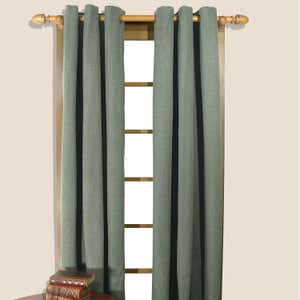 Homespun Grommet-Top Insulated Curtain, 63"L - Cornflower