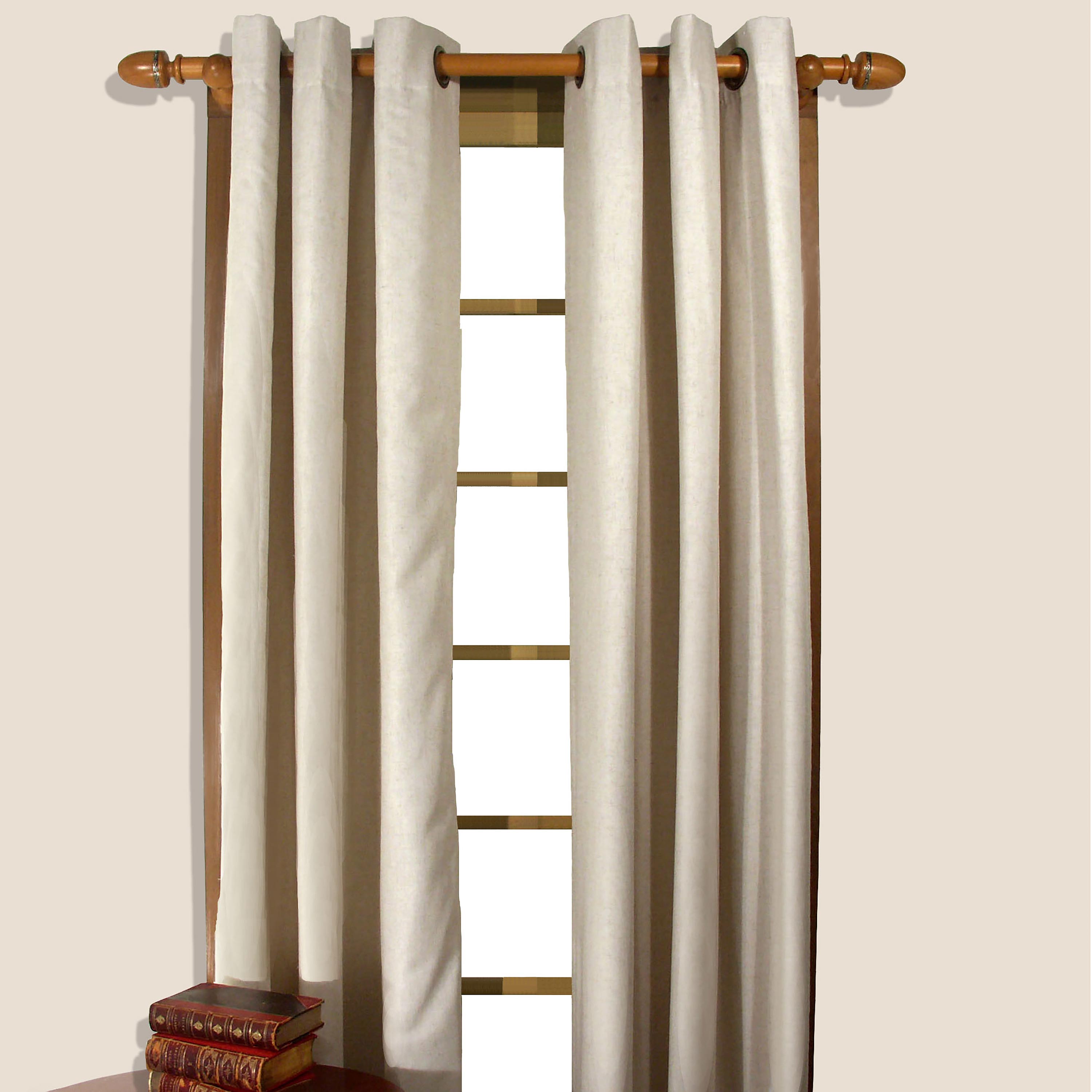 Homespun Grommet-Top Insulated Curtain, 96"L - Linen