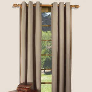 Homespun Grommet-Top Insulated Curtain, 63"L - Cornflower