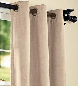 Homespun Grommet-Top Insulated Curtain, 63"L - Linen
