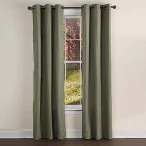 Homespun Grommet-Top Insulated Curtain, 96"L - Linen