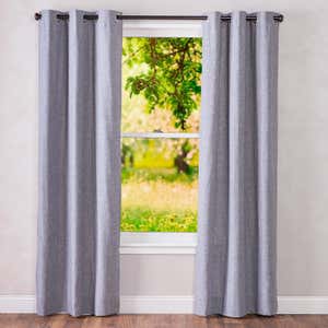 Homespun Grommet-Top Insulated Curtain, 84"L - Moss