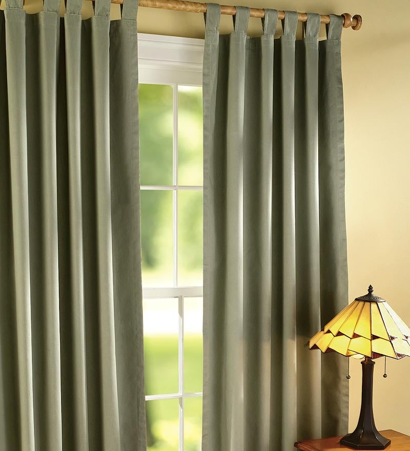 84"L Thermalogic Energy Efficient Insulated Solid Tab-Top Curtain Pair - Old Blue