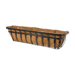 English Hay Basket Window Planter, 36"L