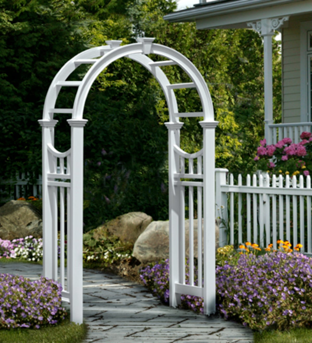 Vienna Vinyl Arched Garden Arbor