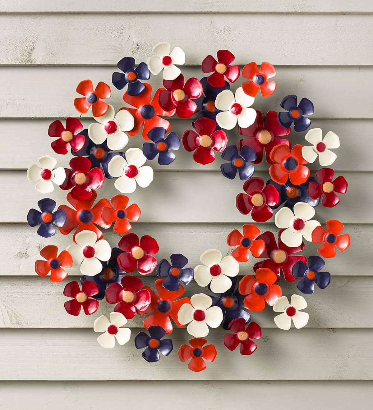 Cambridge Persimmon/Navy Floral Metal Wreath