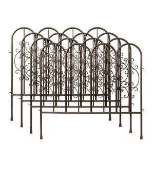 Montebello Iron Garden Fencing, Set of 4 - Gunmetal