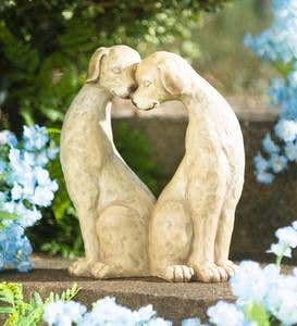 Cuddling Dogs Garden Statue