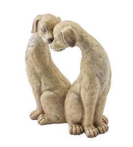 Cuddling Dogs Garden Statue