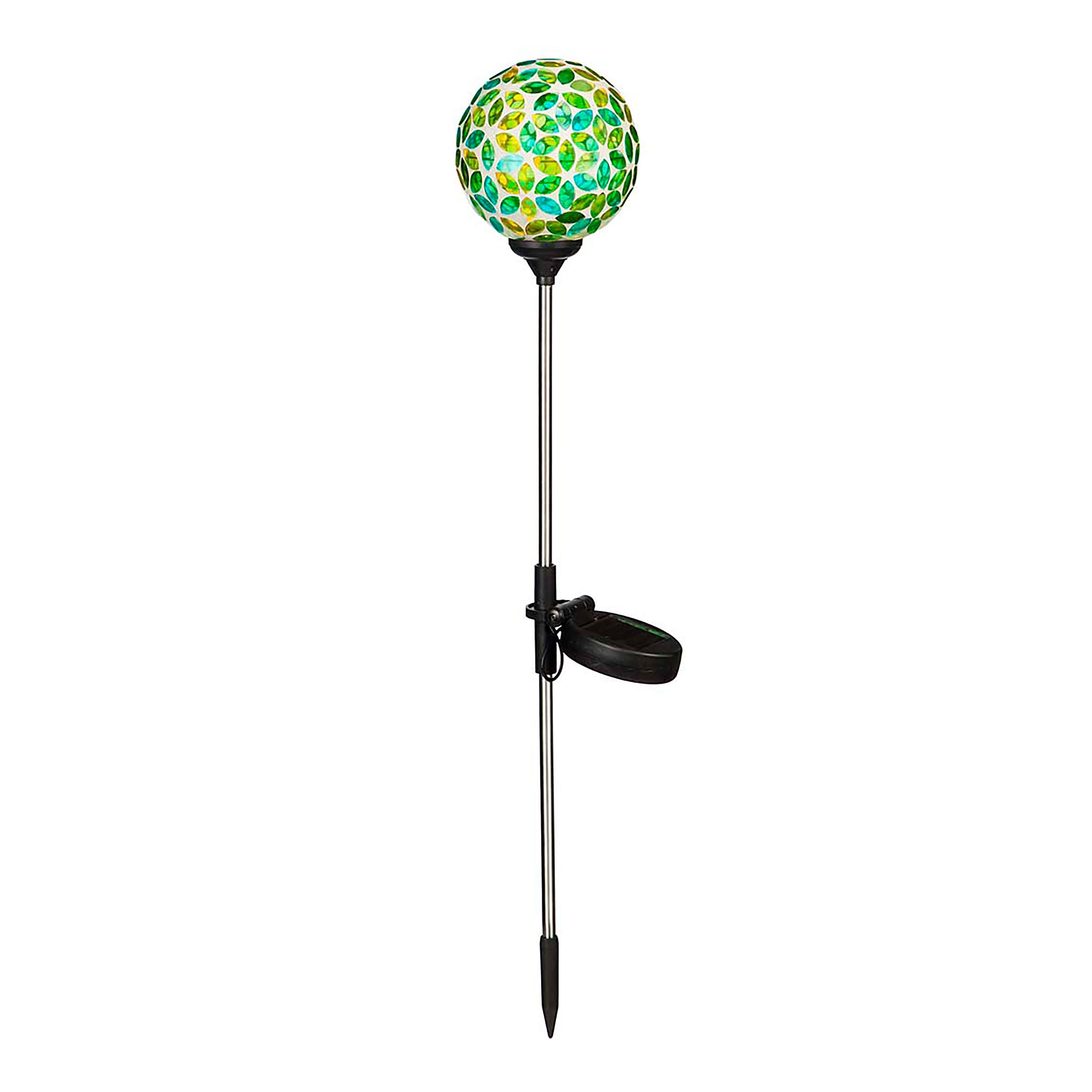 Mosaic Globes Solar Garden Stakes - Green