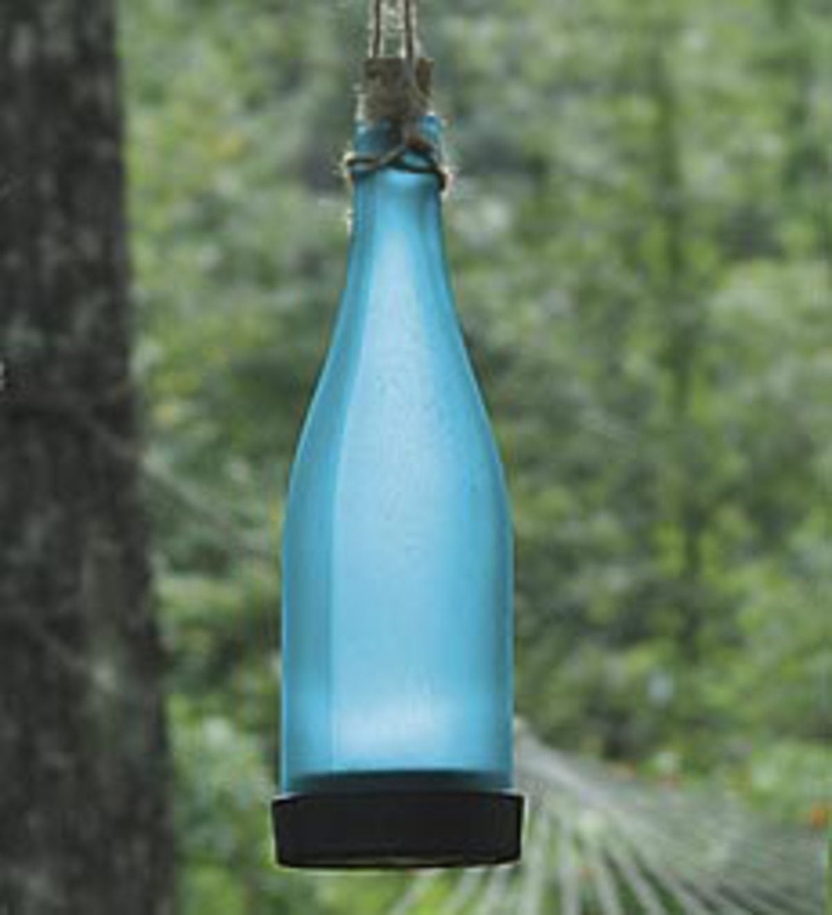 Single Colorful Glass Solar Bottle - Blue