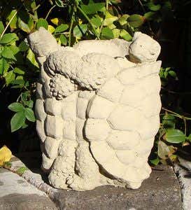 Made In USA Cast-Stone Turtle Vista Planter