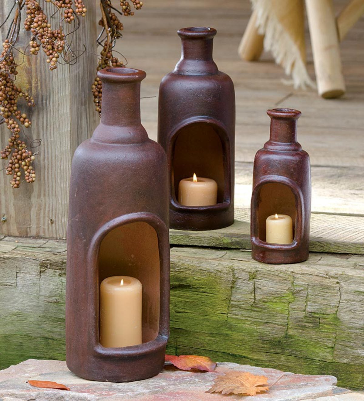 Small Ceramic Mexican Candle Chimney With Candle