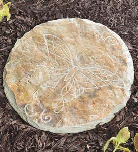 Etched Slate Garden Stepping Stone