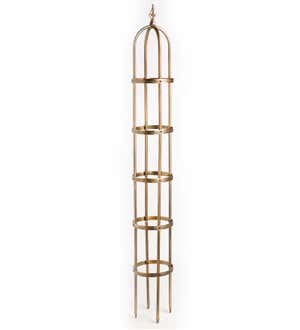 7' Powder-Coated Steel Garden Obelisk - Bronze